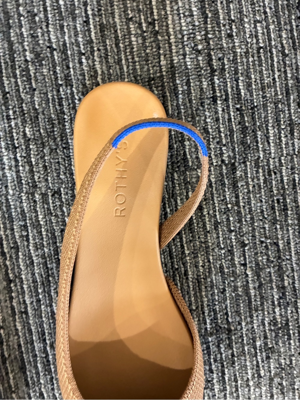 Rothy's Almond Slingback Flat in Tawny with Black Captoe - Picture 8 of 9